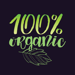 Fototapeta premium Eco bio organic hand drawn doodle element set - 100% natural