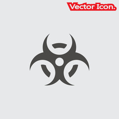 Biological hazard icon isolated sign symbol and flat style for app, web and digital design. Vector illustration.
