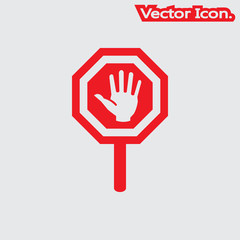 Obraz premium Blank Stop Sign. icon isolated sign symbol and flat style for app, web and digital design. Vector illustration.