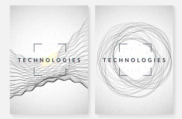 Obraz premium Big data background. Technology for visualization, artificial intelligence, deep learning and quantum computing. Design template for