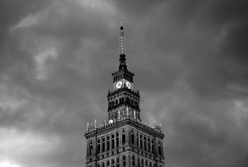 clock tower in Warsaw