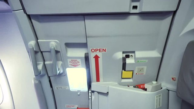 Commercial Passenger Airplane Door Interior View