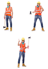 Industrial worker isolated on white 