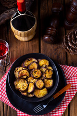 Melitzanes Tiganites - fried aubergines in the Greek style.