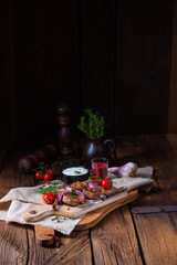 Tasty Lamb chops with mint and rosemary