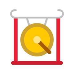 Gong vector, Chinese lunar new year flat icon