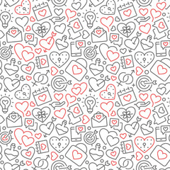 Seamless pattern with elements for Saint Valentines Day or wedding