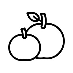 Tangerine orange vector, Chinese lunar new year line icon