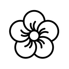Plum blossom vector, Chinese lunar new year line icon