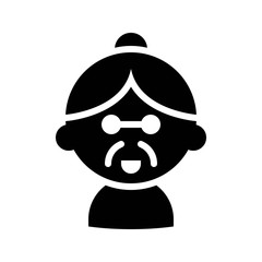 Chinese elderly vector, Chinese lunar new year solid icon