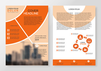 Business Brochure. Flyer Design. Leaflets a4 Template. 
Orange stripes.Cover Book and Magazine. infographics. Annual Report Vector illustration