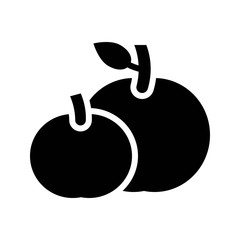 Tangerine orange vector, Chinese lunar new year solid icon