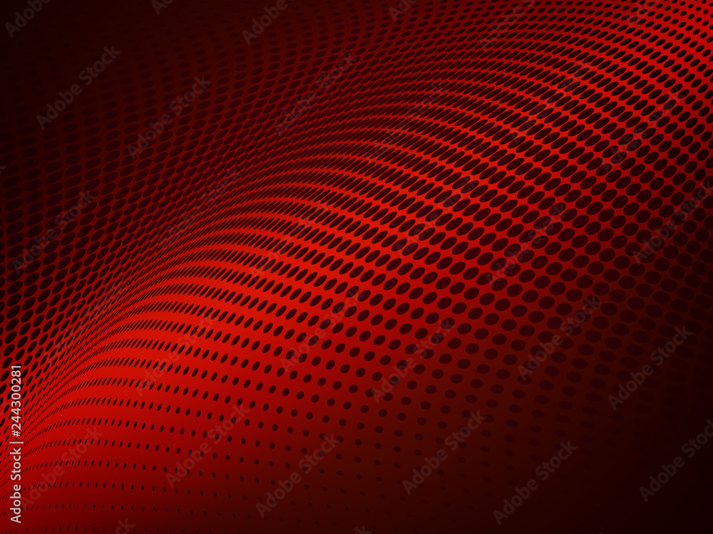 Poster abstract halftone dots red gradient background