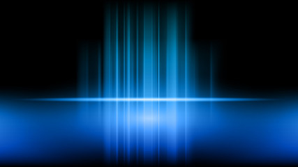 Stage and presentation of product on blue showroom studio background