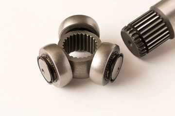 New spare parts for cars. The elements of the constant velocity joint. Isolated on white background.