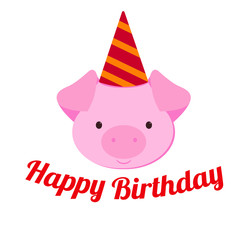 cute pig, vector illustration