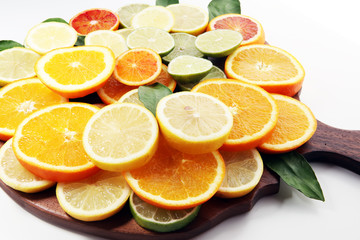 Citrus fruits with orange, lemon, grapefruit and lime