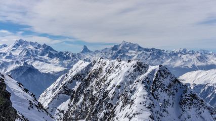 Panorama view on alps from Eggishorn