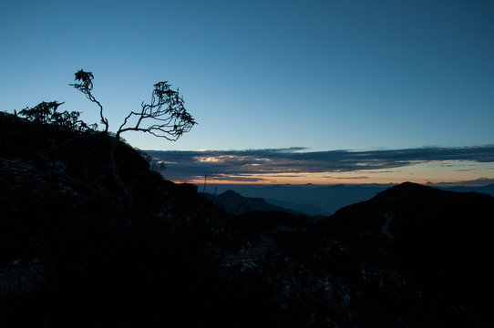 sunset in the mountains