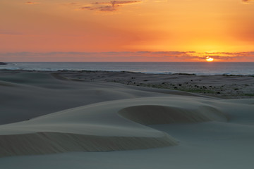 Sunrise at Sand Dunes. Stockton Sand Dunes, Australia