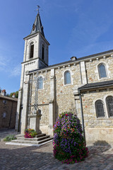 Fototapeta na wymiar La collégiale Saint-Hippolyte, Malzieu-Ville, Lozère, Occitanie, France