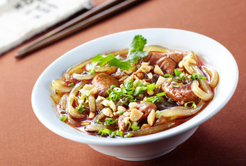 Delicious Chinese cuisine, hot and sour pork rice noodles