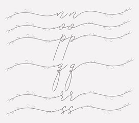 Hand Lettering floral lowercase monograms and logos