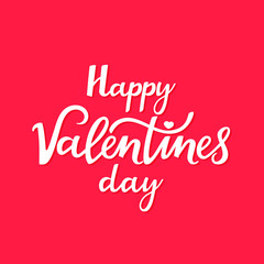 Happy Valentine's Day is a beautiful handwritten lettering for a festive poster, a greeting card for your beloved