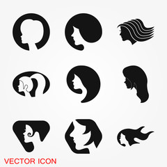 Hairstyle icon. Premium quality graphic design. logo, illustration, vector sign symbol for design