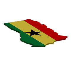 map of Ghana - 3D flag