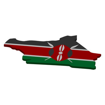 recommend clip art: map of Kenya - 3D flag