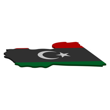 recommend clip art: map of Libya - 3D flag