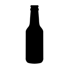Single flat beer bottle icon isolated on a white background