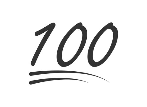 100 - hundred number vector icon. Symbol isolated on white background