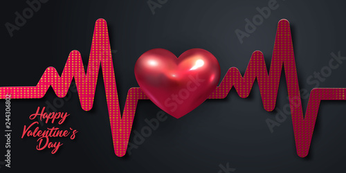 Valentines Day Holiday Background With 3d Metal Red Heart And