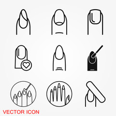 Nail icon logo, illustration, vector sign symbol for design