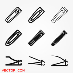 Nail clippers icon logo, illustration, vector sign symbol for design