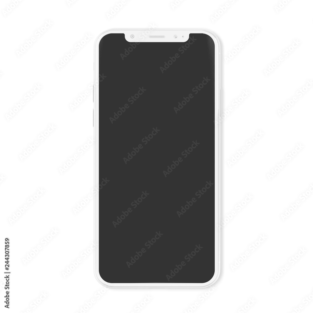 Poster white modern smartphone mockup isolated on white 3d rendering