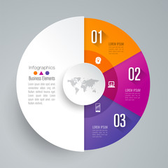 Infographics design vector and business icons with 3 options.