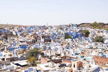 Fototapeta na wymiar View of Jodhpur cityscape in sunny day.