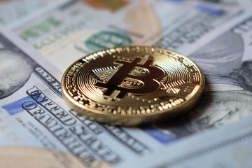 e-business concept - bitcoin vs dollar 