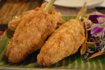 Chicken on lemongrass sticks