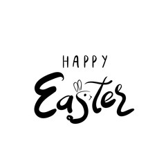 happy Easter Hand drawn calligraphy and brush pen lettering. design for holiday greeting card and invitation of the happy Easter day