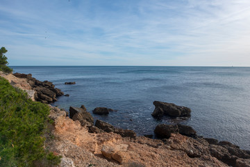 Fototapeta na wymiar The coast of l'ametlla de mar on the coast of tarragona