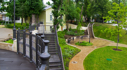 A small park in the center of Moscow.