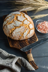 A loaf of fresh country bread.