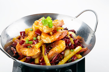 Delicious Chinese cuisine, spicy shrimp
