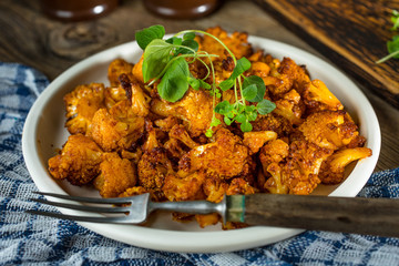 Cauliflower rosettes in a herbal marinade.