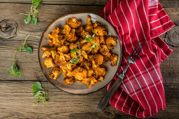 Cauliflower rosettes in a herbal marinade.