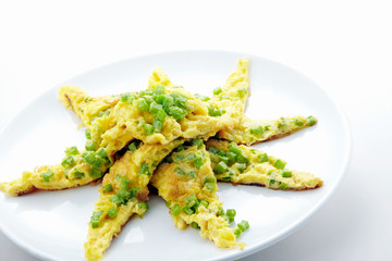 Delicious Chinese cuisine, vegetable omelet